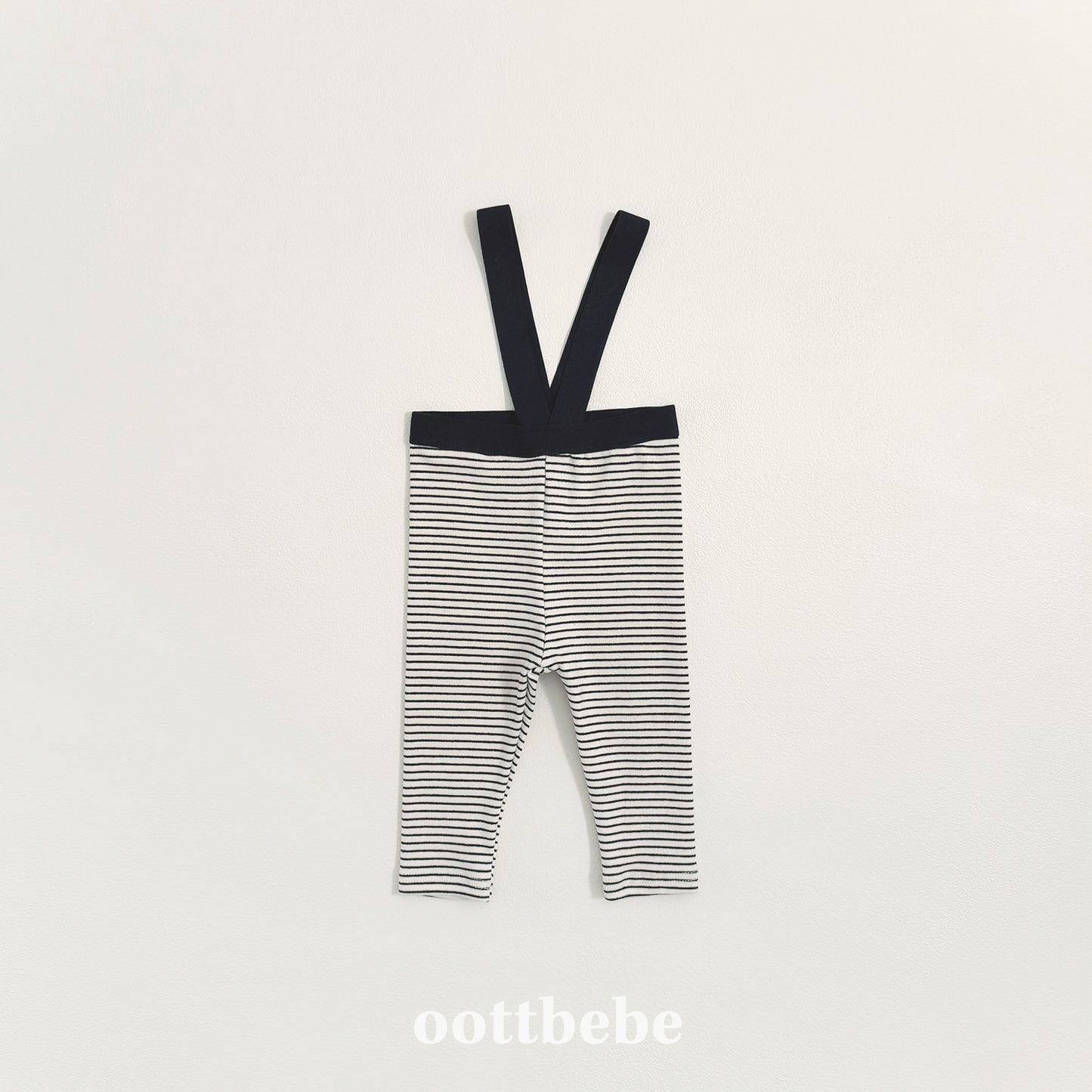 (Pre-order) OOTTBEBE Winter - (Bebe) Suspender Stripe Leggings 윈터멜빵레깅스 (3 Colors)