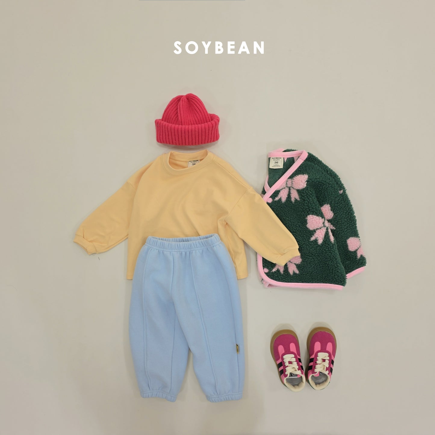 (Pre-order) Soybean Kids Winter - Forming Loose Fleece-Lined Tee 포밍루즈티셔츠 (7 Colors)