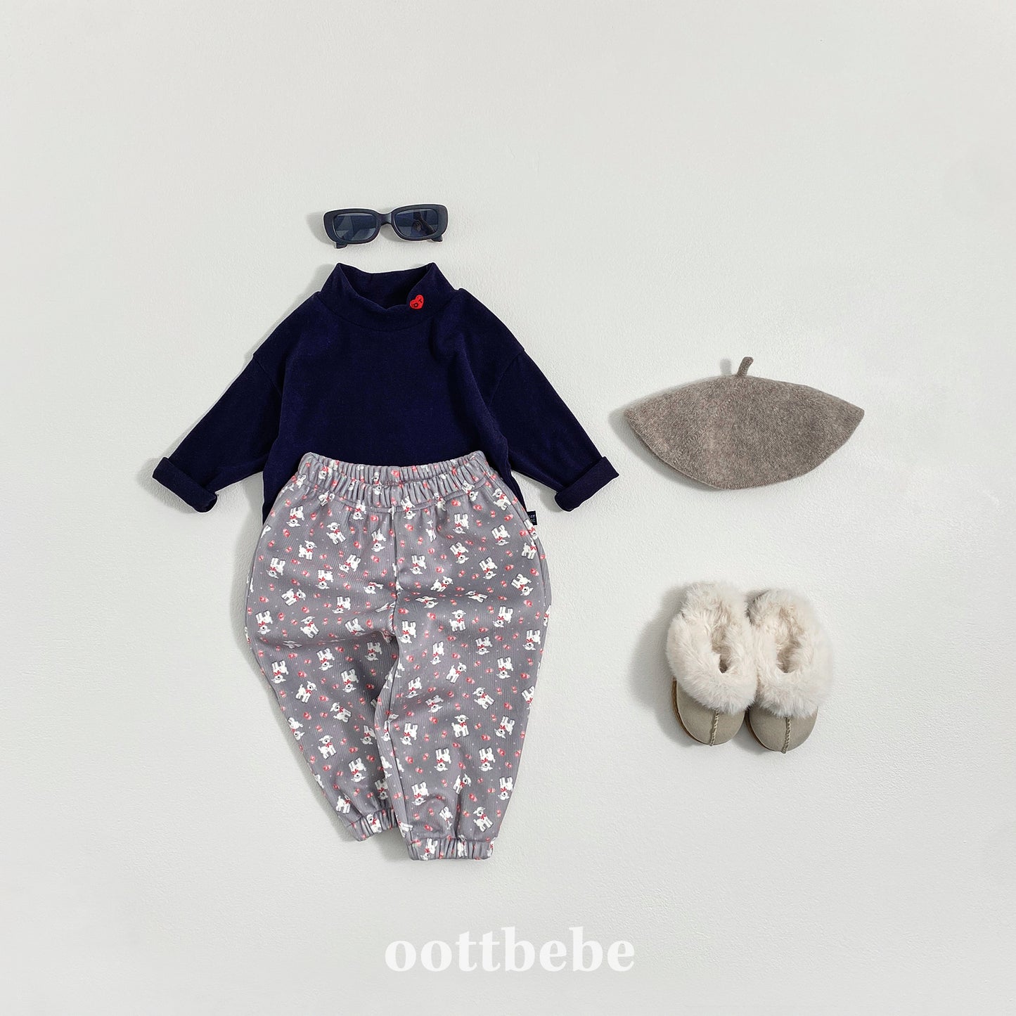 (Pre-order) OOTTBEBE Winter - Signature Heart Turtleneck Tee OT하트폴라티 (4 Colors)
