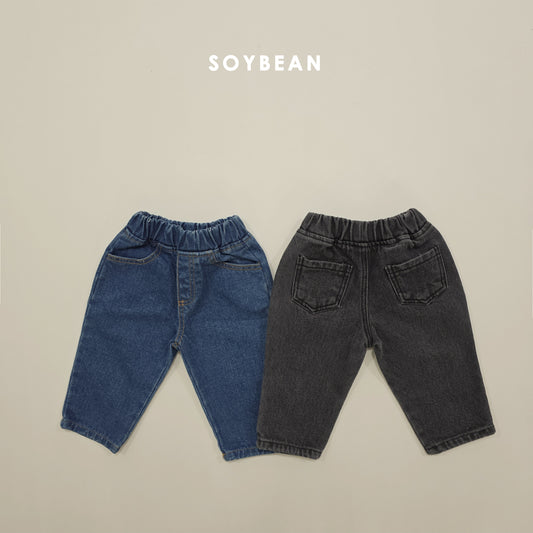 (Pre-order) Soybean Kids Winter - Cozy Tapered Fleece-Lined Denim Pants 포근테이퍼드데님팬츠 (2 Colors)