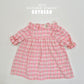 (Pre-order) Soybean Kids - Check Flower Embroidery Dress 체크플라워원피스 (2 Colors)