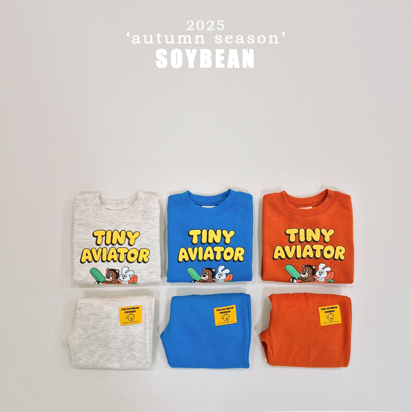 (Pre-order) Soybean Kids - Little Airplane Top & Bottom Set 꼬마비행기상하복 (3 Colors)