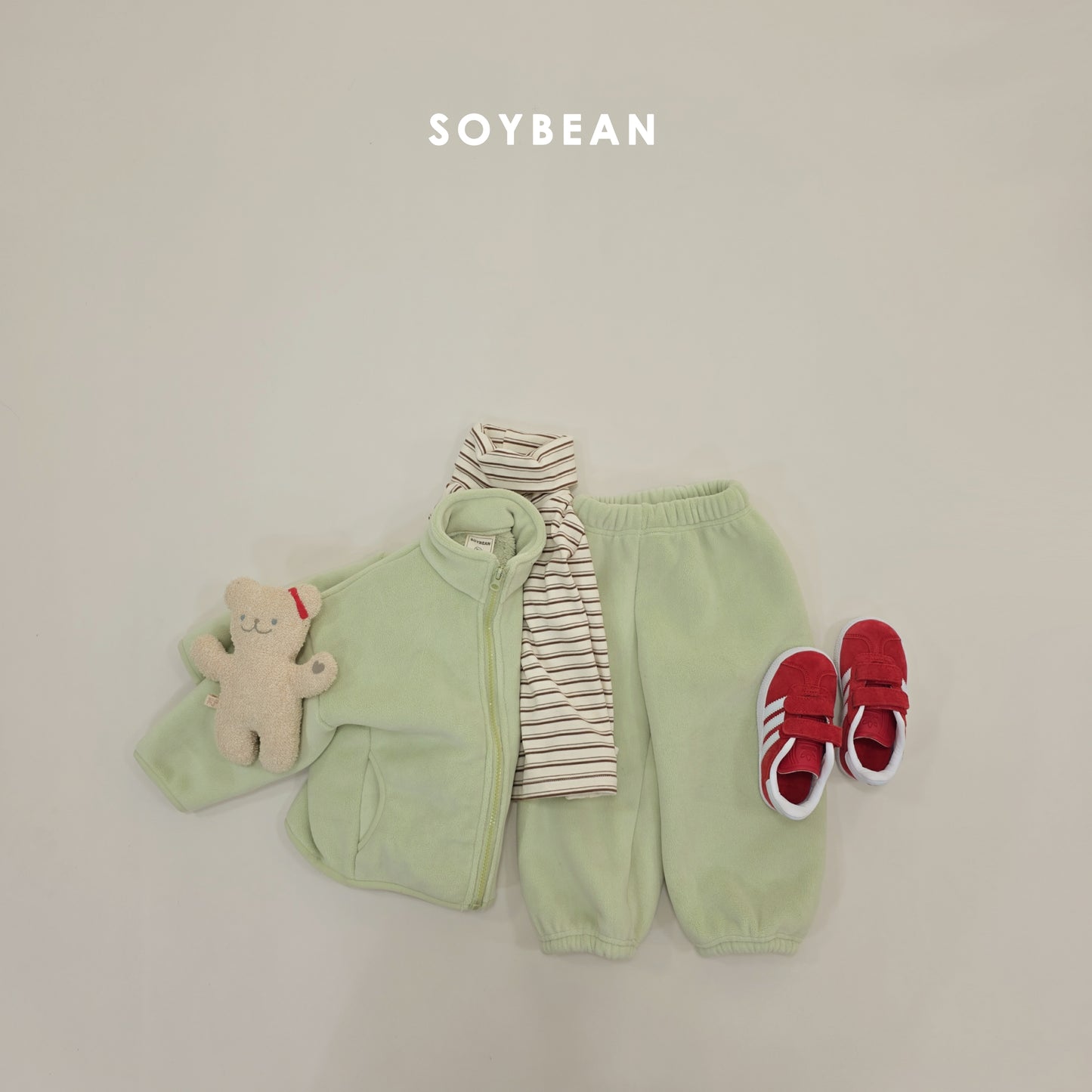 (Pre-order) Soybean Kids Winter - Super Fleece Zip-Up Top & Bottom Set 슈퍼플리스집업상하 (4 Colors)