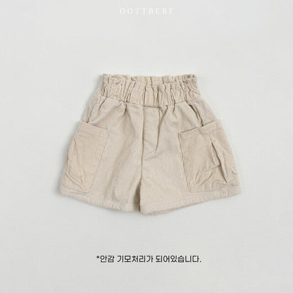 (Pre-order) OOTTBEBE - Tulip Corduroy Shorts 튤립골덴팬츠 (2 Colors)