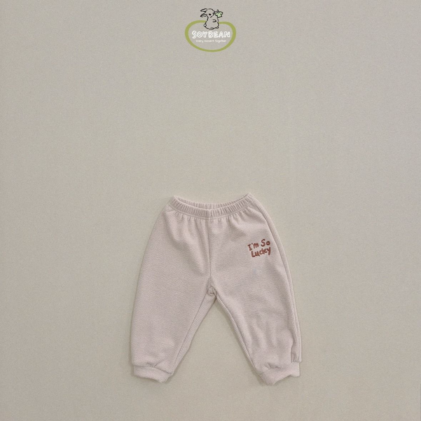 (Pre-order) Soybean Kids - Lucky Fleece-Lined Sweatpants 럭키기모골지팬츠 (3 Colors)