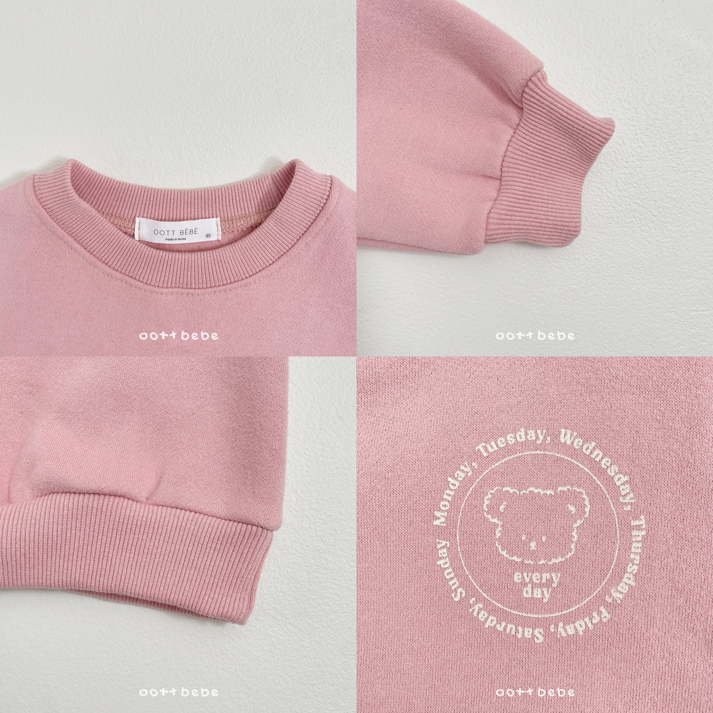 (Pre-order) OOTTBEBE Winter - Everyday Bear Sweatshirt 에브리데이맨투맨 (3 Colors)