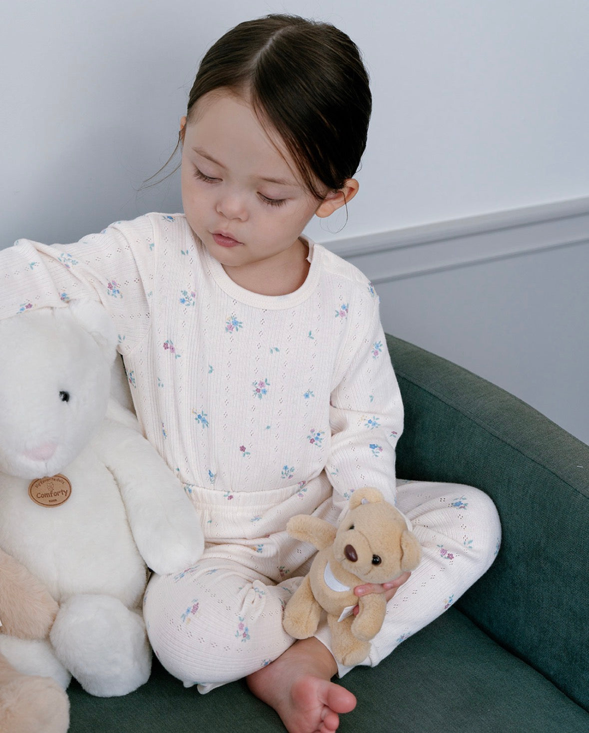 (Baby Boom) Jacquard Diamond Long-Sleeve Pajama Set