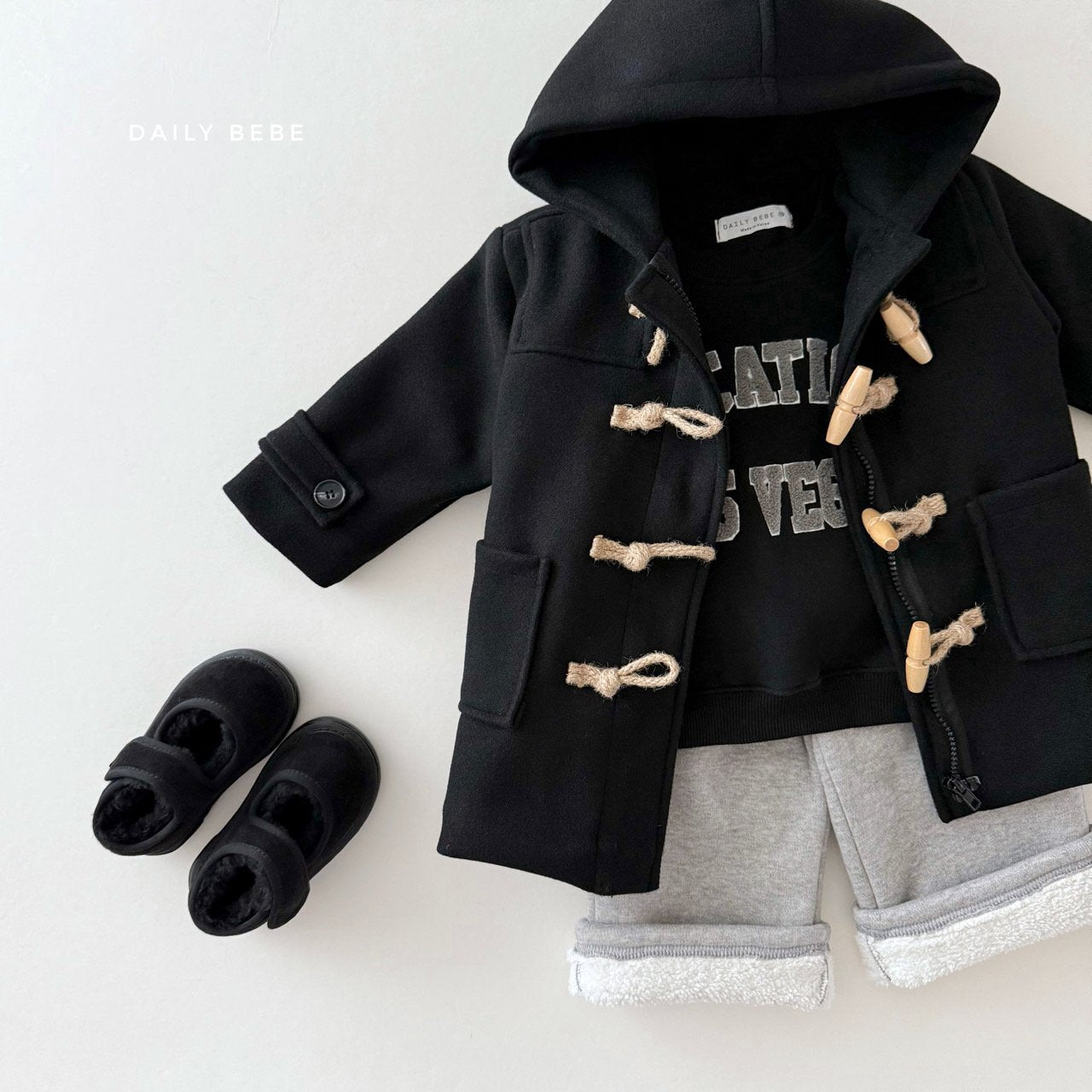 (Pre-order) Daily Bebe Winter - Kids' Daily Toggle Hood Coat 데일리 떡코 (2 Colors)