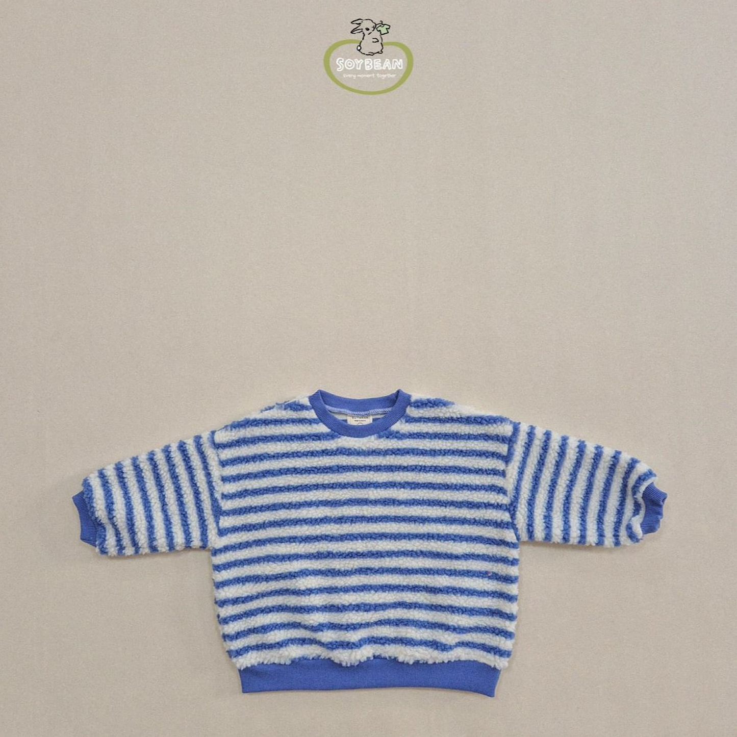 (Pre-order) Soybean Kids - Striped Fleece Sweatshirt 양털스트라이프맨투맨 (3 Colors)