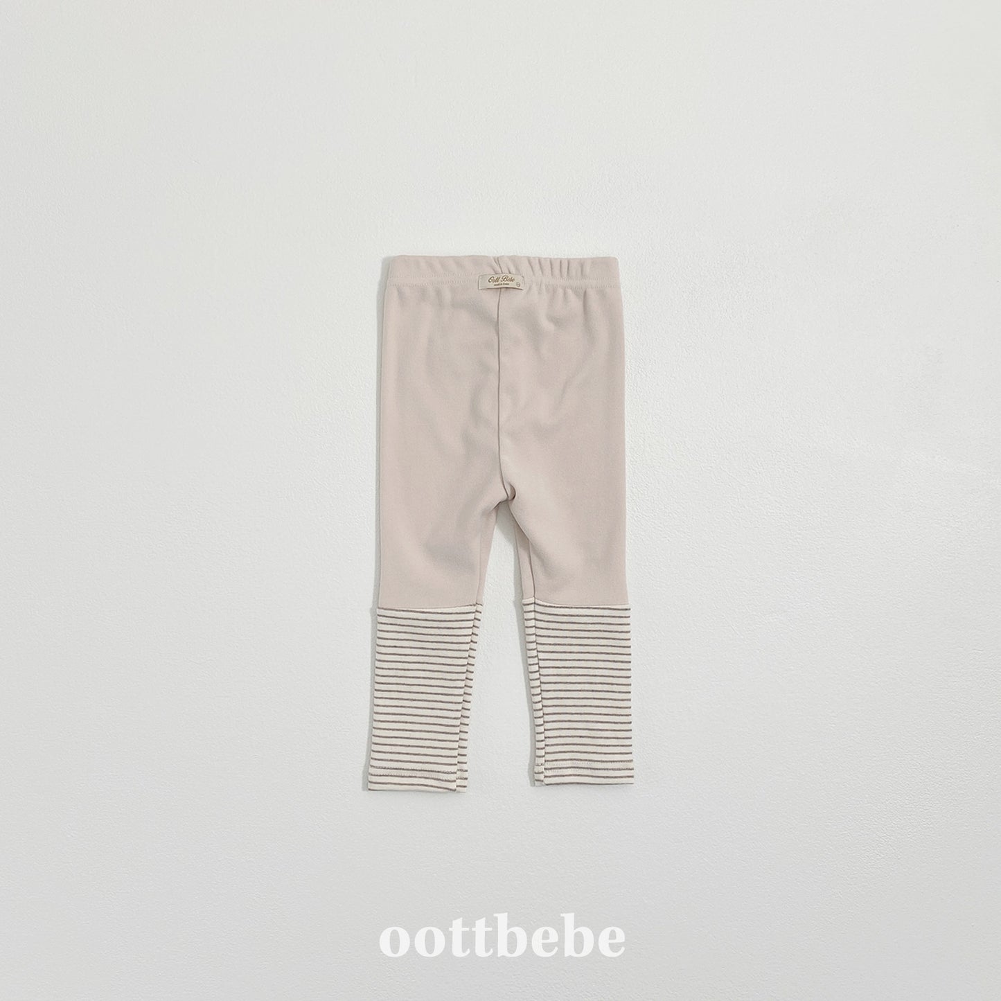 (Pre-order) OOTTBEBE Winter - Stripe Ankle Leggings 윈터배색레깅스 (3 Colors)