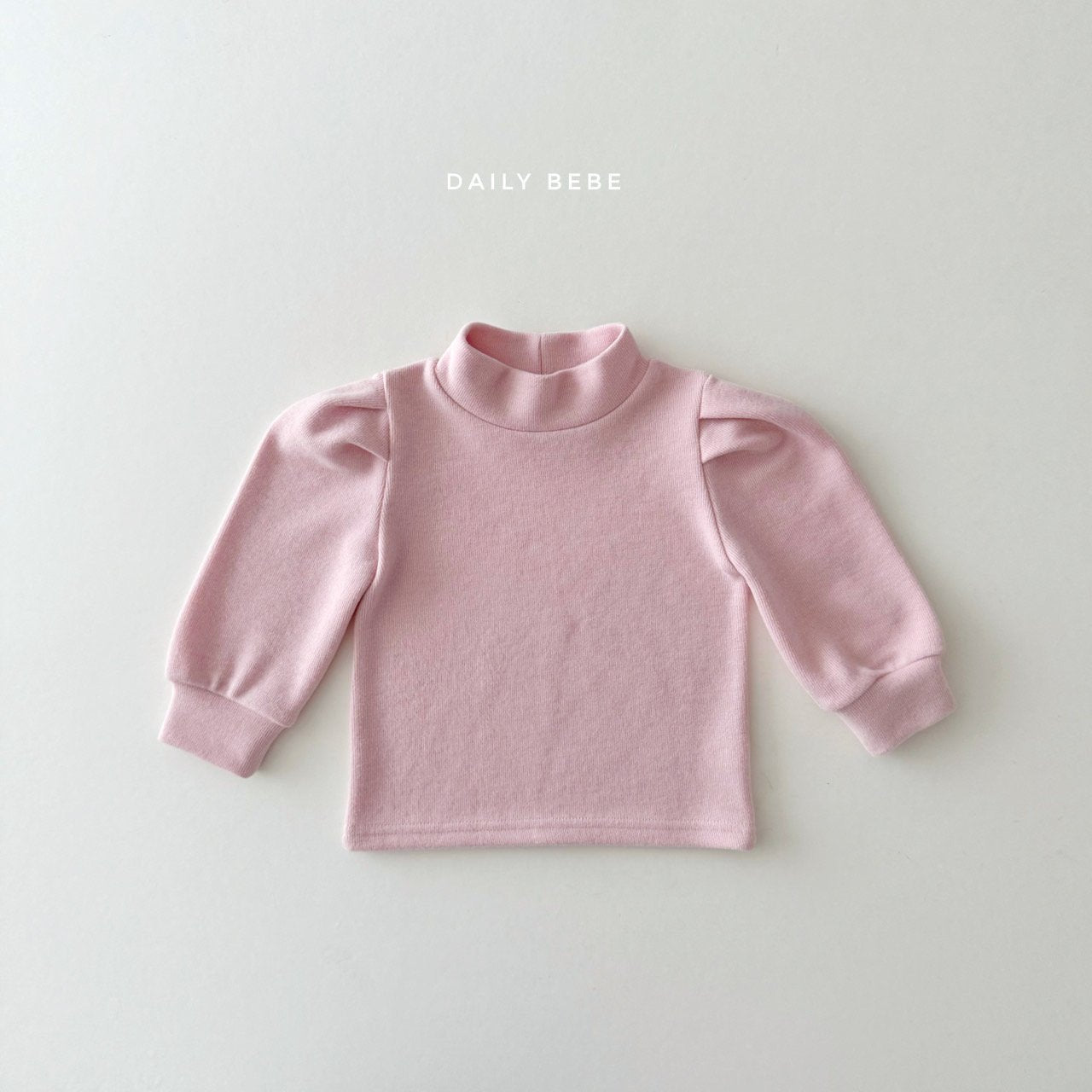 (Pre-order) Daily Bebe Winter - Kids' Peach Puff Mock-Neck Top 피치 퍼프티 (2 Colors)