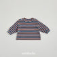 (Pre-order) OOTTBEBE Winter - Chunky Ribbed Stripe Tee 봉봉시보리티 (2 Colors)