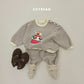 (Pre-order) Soybean Kids Winter - Snowball Stripe Fleece-Lined Top & Bottom Set 스노우볼단가라상하 (3 Colors)