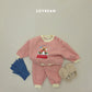 (Pre-order) Soybean Kids Winter - Snowball Stripe Fleece-Lined Top & Bottom Set 스노우볼단가라상하 (3 Colors)