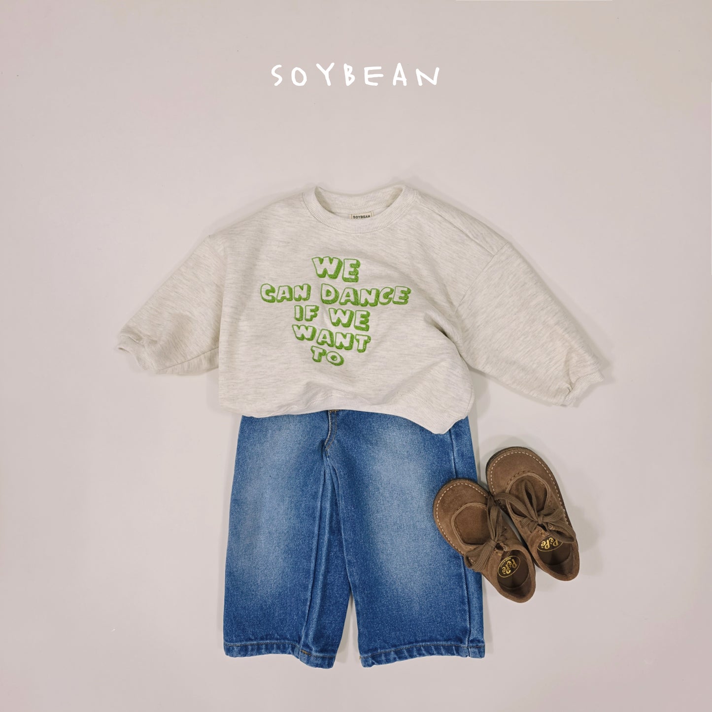 (Pre-order) Soybean Kids Spring - Wide Brush Denim Pants 와이드브러쉬데님팬츠 (2 Colors)