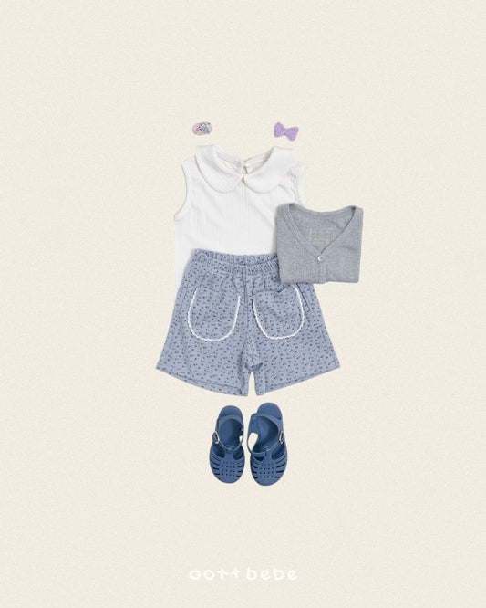 (Pre-order) OOTTBEBE Summer - Pastel Collar Sleeveless Top 파스텔나시카라티 (2 Colors)