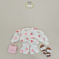 (Pre-order) Soybean Kids - Heart Bunny Flared Top & Bottom Set 하트바니나팔상하복 (2 Colors)