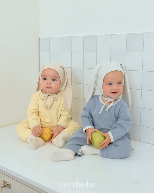 (Pre-order) OOTTBEBE - Buttercream Full Bodysuit Set (with Bonnet) 버터크림전신슈트 Set (보넷포함) (3 Colors)