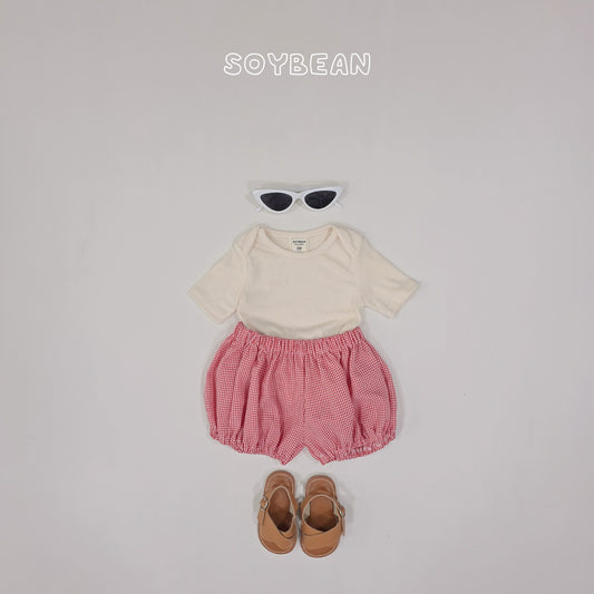 (Pre-order) Soybean Kids Summer - Pumpkin Checks Top & Bottom Set 펌킨첵스상하복 (3 Colors)