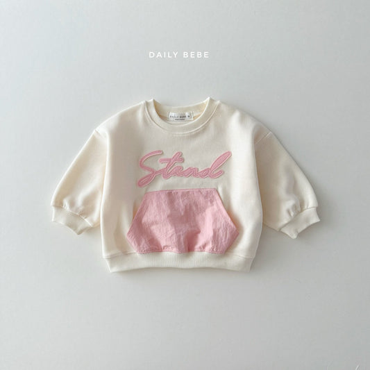 (Pre-order) Daily Bebe - Kids’ Crinkle Pocket Sweatshirt 바스락 포켓 맨투맨 (2 Colors)