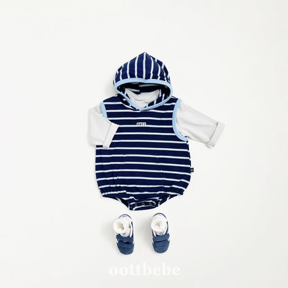 (Pre-order) OOTTBEBE - Urban Stripe Hooded Suit 어반스트라이프후드슈트 (2 Colors)