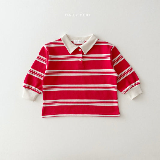 (Pre-order) Daily Bebe - Kids' Collar Stripe Tee 카라 단가라티 (2 Colors)
