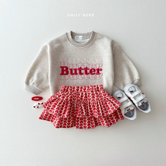(Pre-order) Daily Bebe - Kids’ Butter Embroidered Sweatshirt 버터자수 맨투맨 (2 Colors)