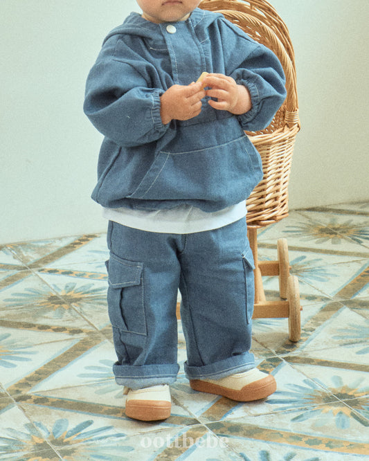 (Pre-order) OOTTBEBE - Stitch Cargo Pants 스티치카고팬츠 (2 Colors)