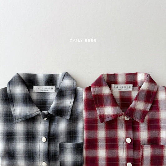 (Pre-order) Daily Bebe - Kids' Autumn Check Shirt 어텀체크셔츠 (2 Colors)