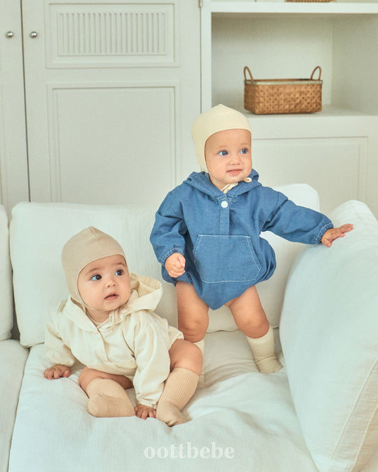 (Pre-order) OOTTBEBE - Stitch Hoodie Suit 스티치후드슈트 (2 Colors)