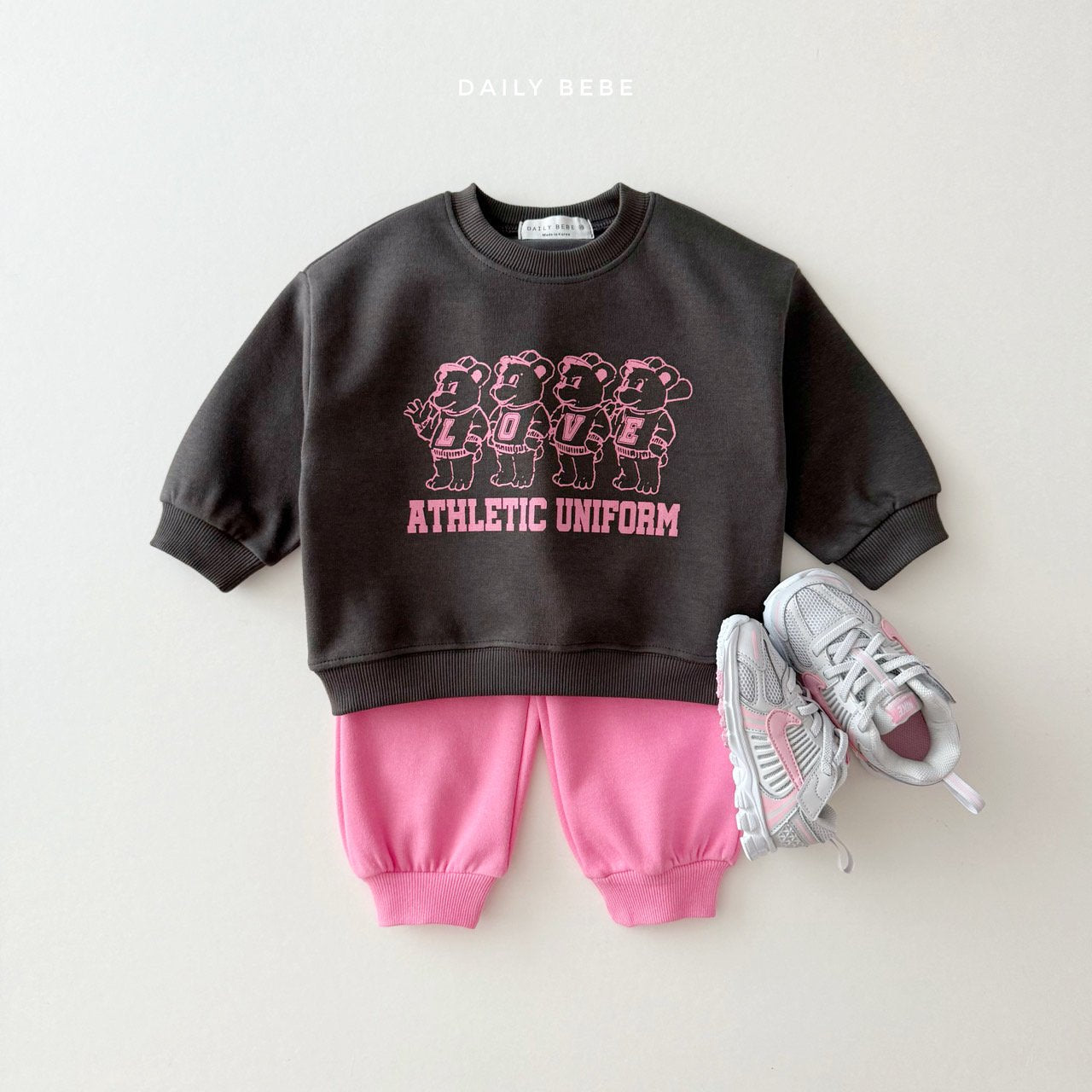 (Pre-order) Daily Bebe - Kids’ Four Bear Top & Bottom Set 곰네마리 상하세트 (2 Colors)