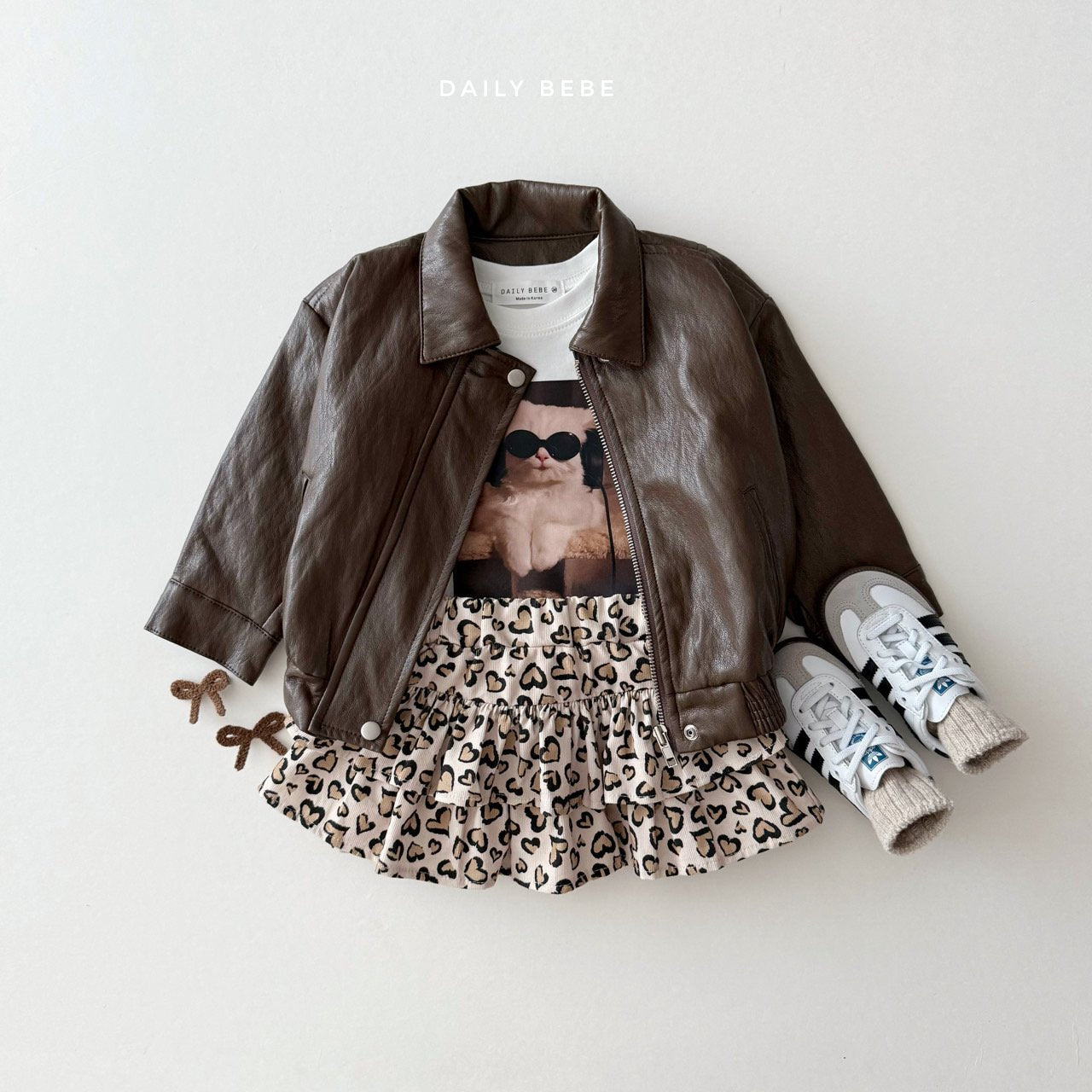 (Pre-order) Daily Bebe - Kids' Faux Leather Jacket 깨죽자켓 (2 Colors)