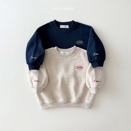 (Pre-order) Daily Bebe - Kids’ Love Point Sweatshirt 러브포인트 맨투맨 (2 Colors)