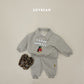 (Pre-order) Soybean Kids Winter - Cozy Penguin Collar Fleece-Lined Top & Bottom Set 포근펭귄카라상하복 (2 Colors)