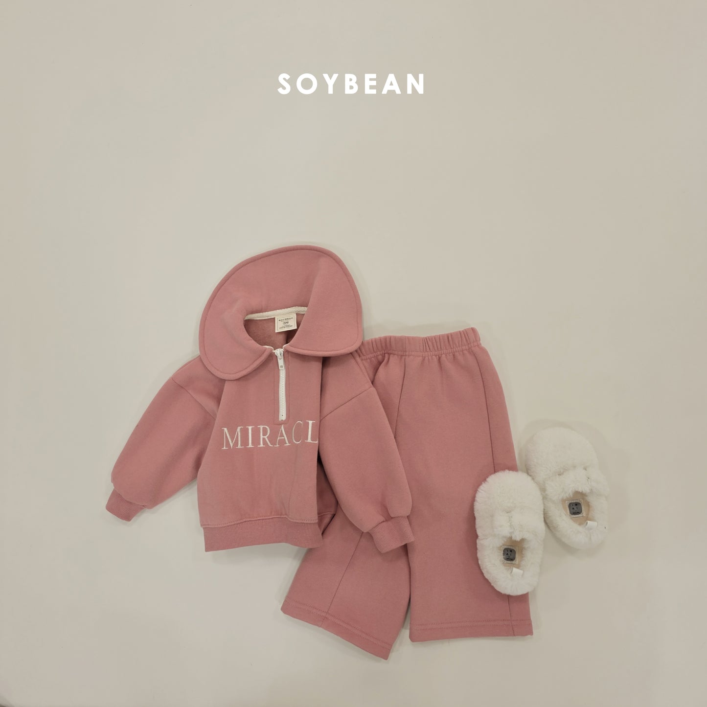 (Pre-order) Soybean Kids Winter - Miracle Half-Zip Top & Bottom Set 미라클반집업상하 (2 Colors)