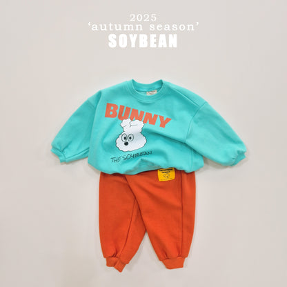 (Pre-order) Soybean Kids - Cloud Bunny Color Block Top & Bottom Set 구름토끼배색상하복 (2 Colors)