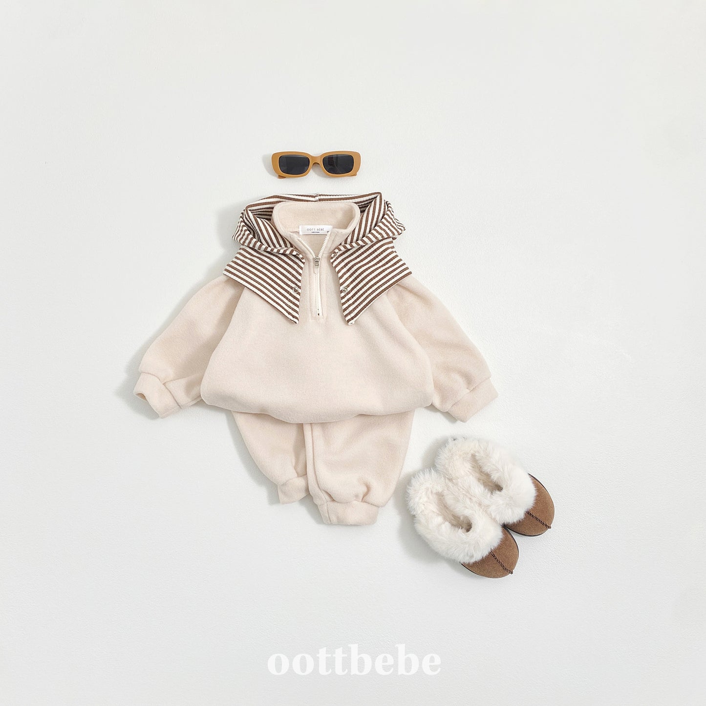 (Pre-order) OOTTBEBE Winter - Puppy Fleece Anorak Top & Bottom Set 멍멍아노락상하복 (4 Colors)
