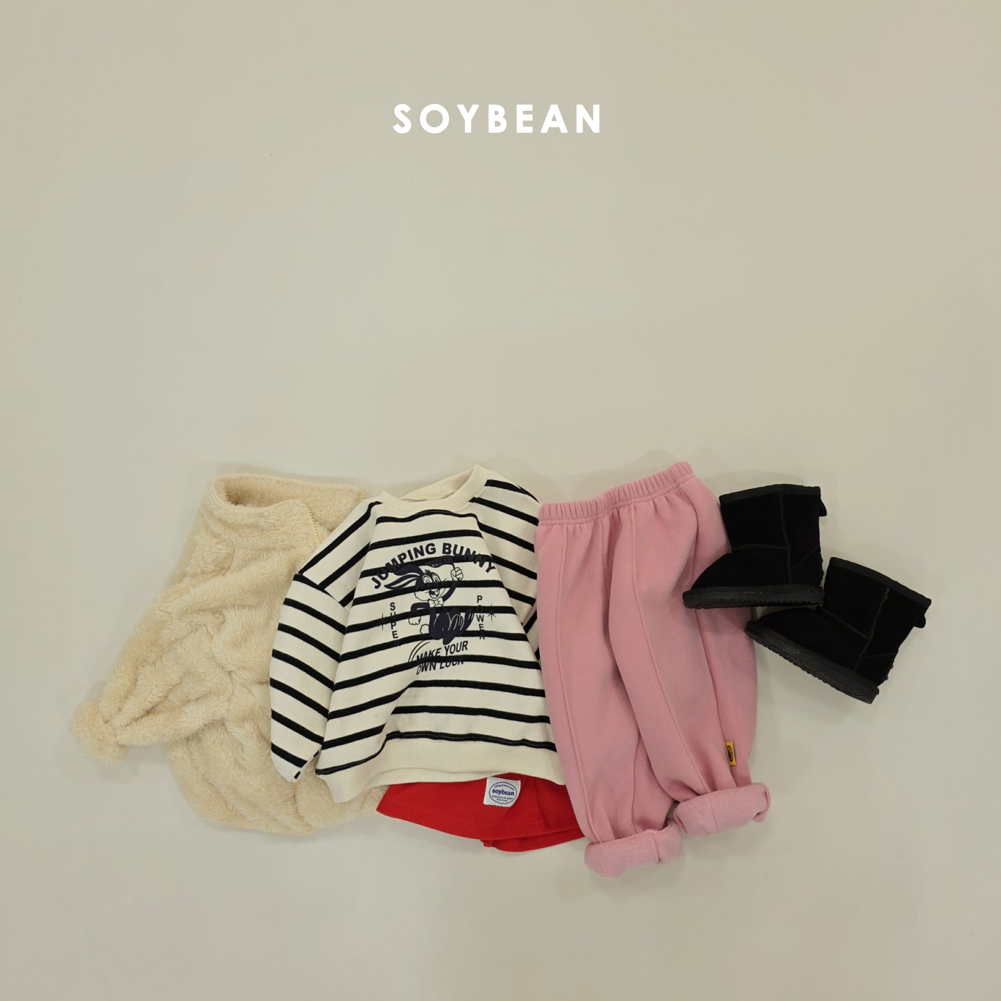 (Pre-order) Soybean Kids Winter - Fleece-Lined Pintuck Jogger Pants 양기모핀턱조거팬츠 (5 Colors)