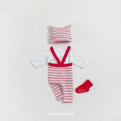 (Pre-order) OOTTBEBE Spring - Say OOTT Stripe Suspender Leggings 세이오뜨멜빵레깅스 (4 Colors)
