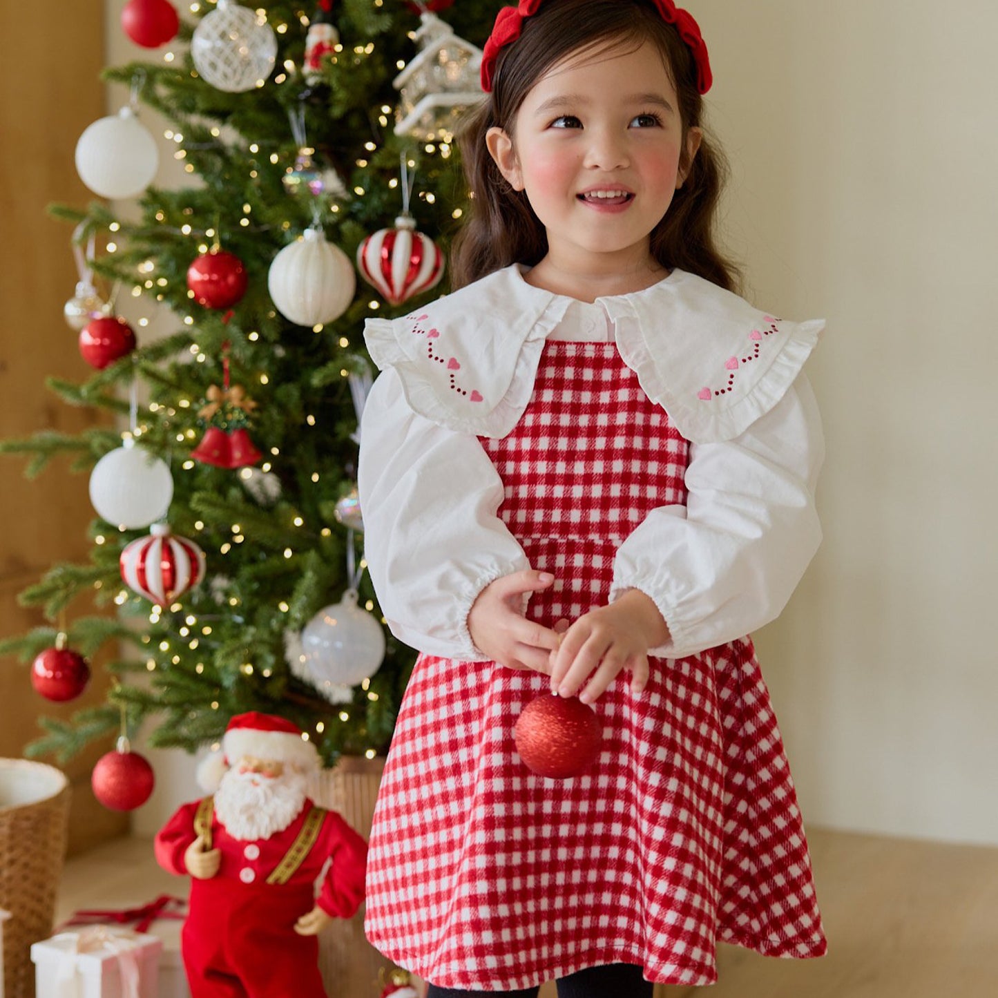 (Pre-order) Daily Bebe - Kids’ Christmas Eve Check Dress 이브체크원피스