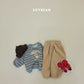 (Pre-order) Soybean Kids Winter - Jumping Bunny Stripe Fleece-Lined Sweatshirt 점핑버니단가라맨투맨 (3 Colors)