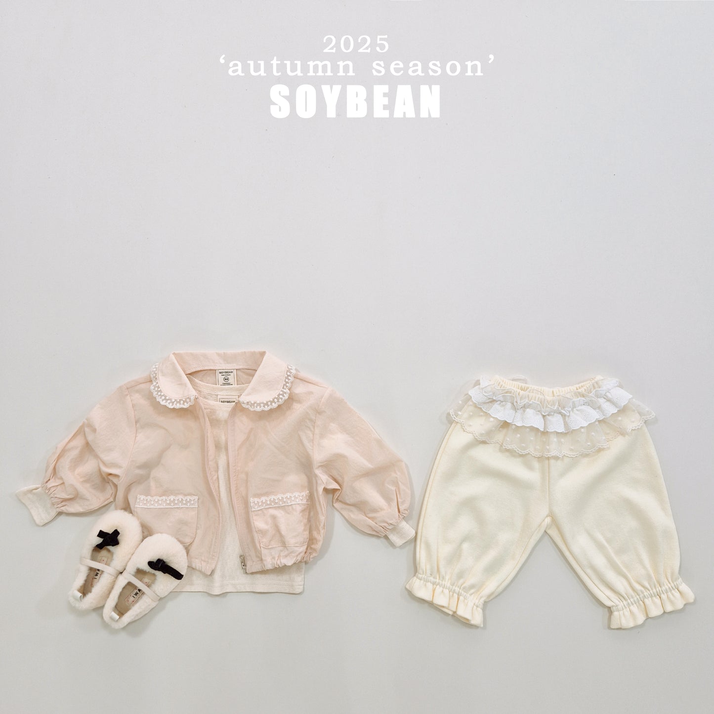 (Pre-order) Soybean Kids - Lace Layered Frill Pants 레이스캉프릴팬츠 (2 Colors)