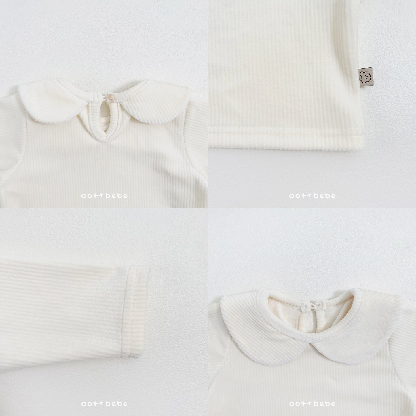 (Pre-order) OOTTBEBE Winter - Mink Collar Tee 밍크카라티셔츠 (3 Colors)