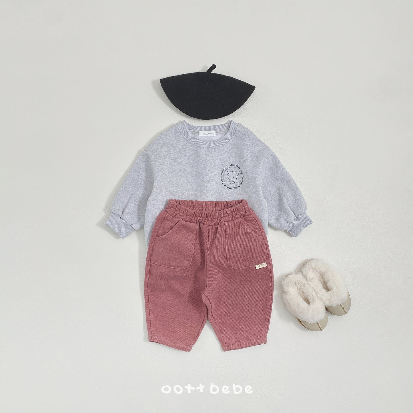 (Pre-order) OOTTBEBE Winter - Twill Cozy-On Pants 트윌카치온팬츠 (2 Colors)