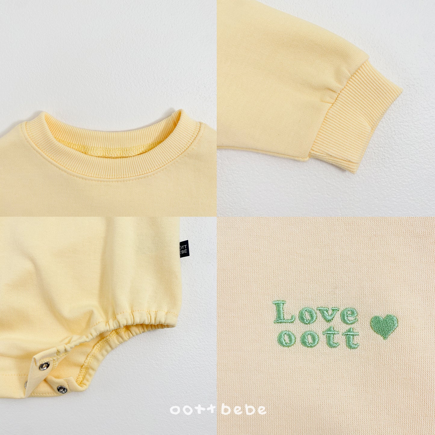 (Pre-order) OOTTBEBE Spring - Love OOTT Bodysuit 러브 오뜨 슈트 (4 Colors)