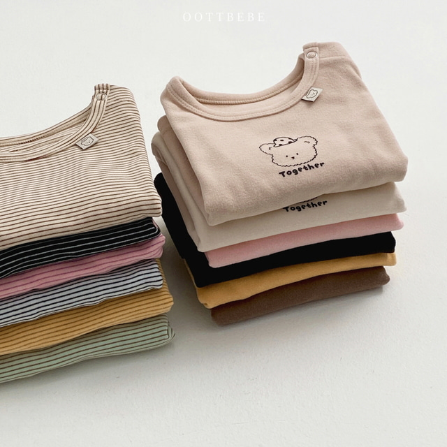 (Pre-order) OOTTBEBE - Bebe’s Winter Duo T-Shirt Set 베이글 1+1 티셔츠 - Baby (6 Colors)