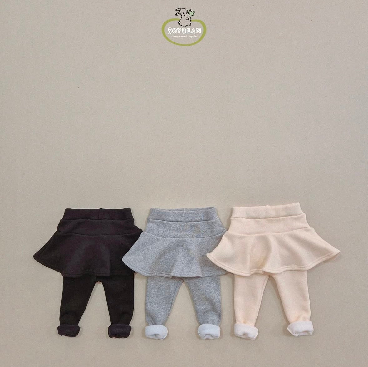 (Pre-order) Soybean Kids - Cozy Flare Skirted Leggings 뽀송나팔치랭스 (3 Colors)