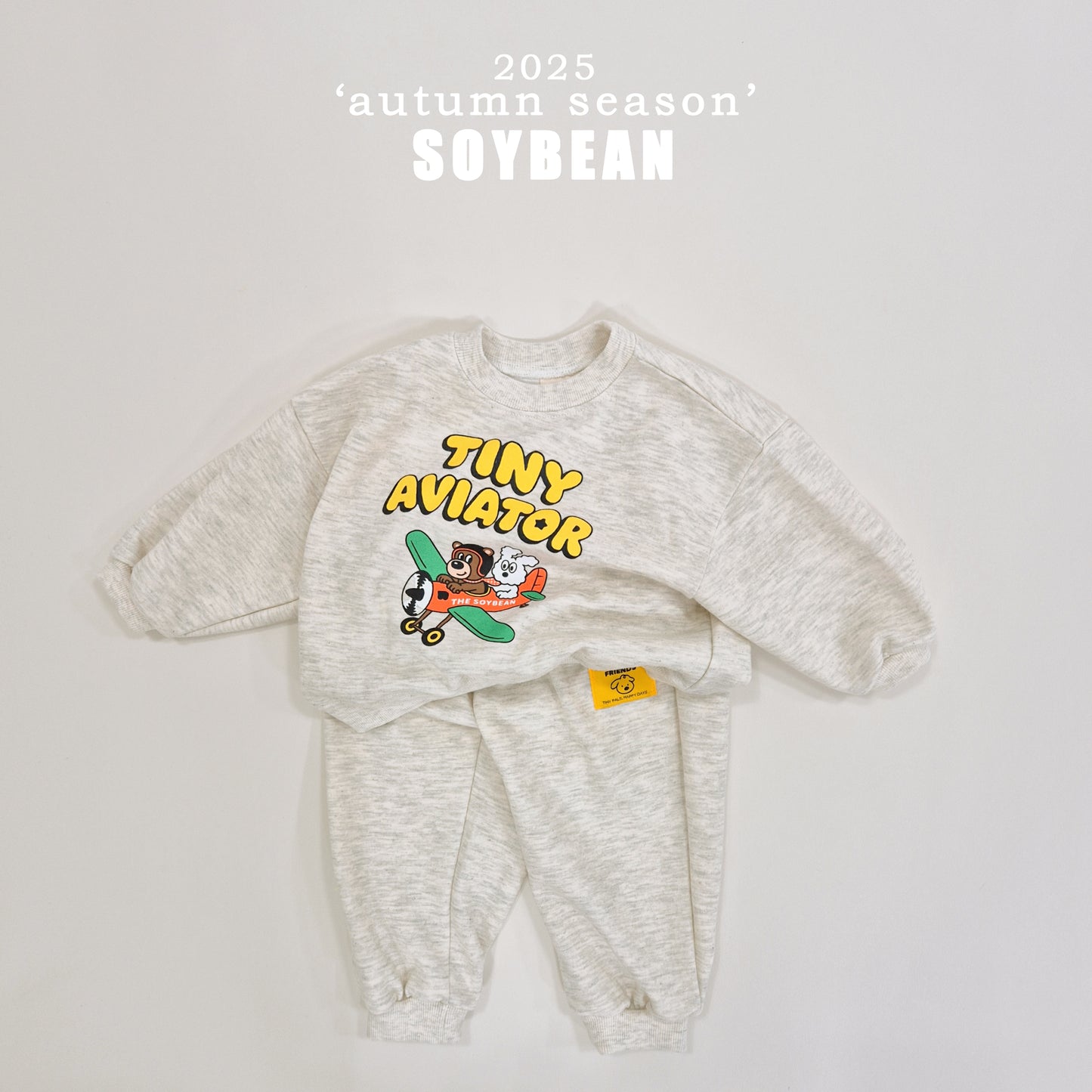 (Pre-order) Soybean Kids - Little Airplane Top & Bottom Set 꼬마비행기상하복 (3 Colors)
