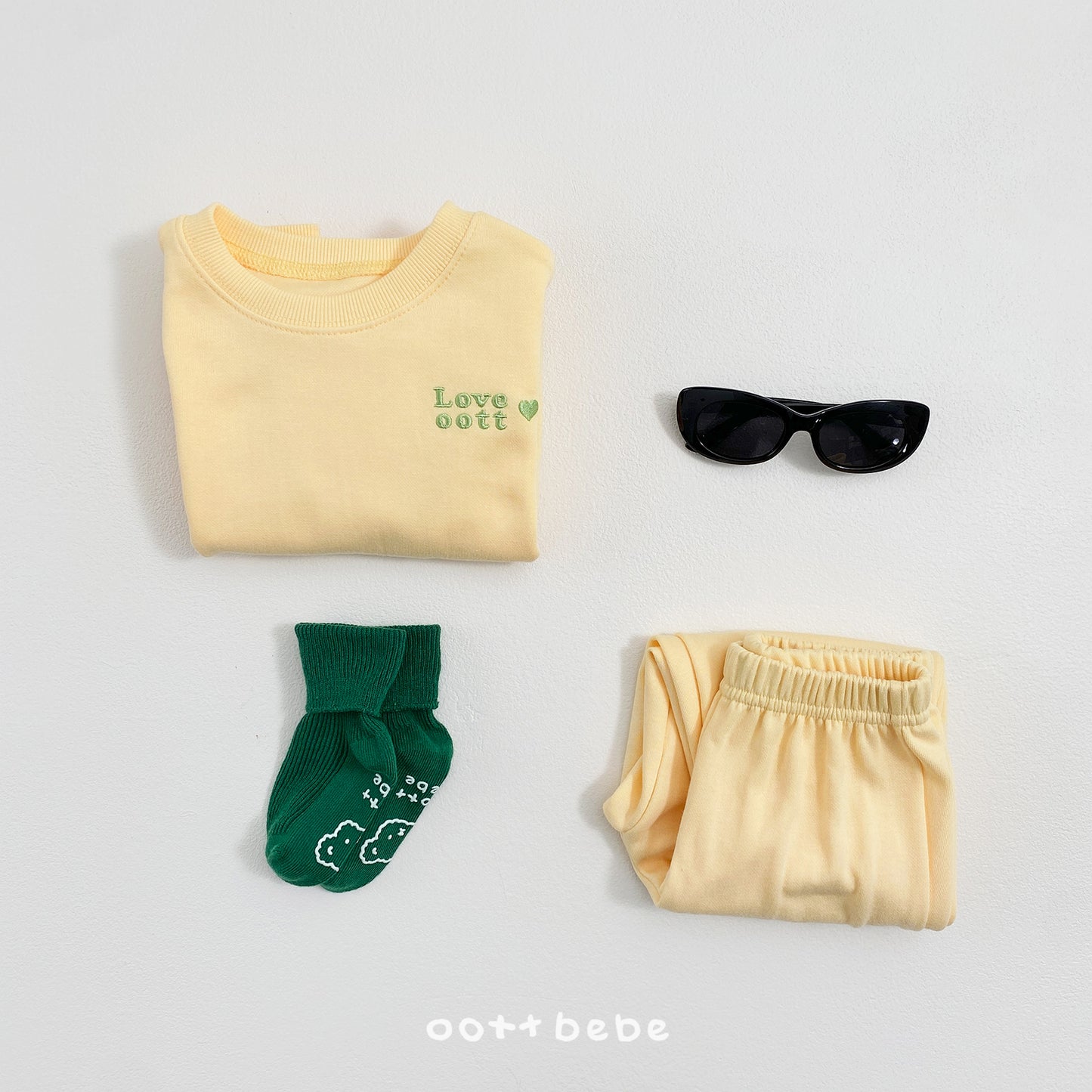 (Pre-order) OOTTBEBE Spring - Love OOTT Top & Bottom Set 러브오뜨상하복 (4 Colors)