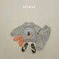 (Pre-order) Soybean Kids Winter - Cozy Penguin Collar Fleece-Lined Top & Bottom Set 포근펭귄카라상하복 (2 Colors)